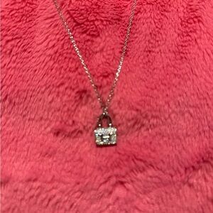 Elegant Silver Handbag Pendant Necklace